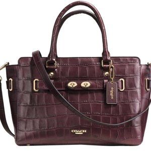 NWT Rare Coach Blake Embossed Croc OXBLOOD Satchel
